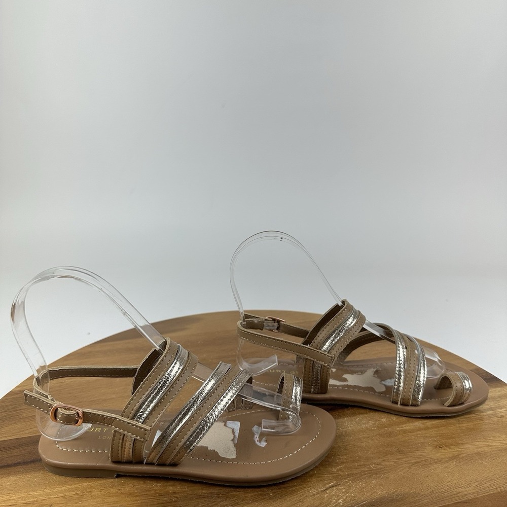 New NWOB Big Kids Kurt Geiger Mini Deliah Brown Leather Sandals Size 1 Y